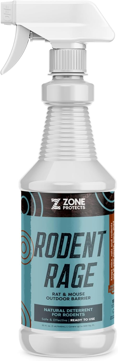 Rodent Rage Rat and Mouse Repellent; All-Natural Rodent Outdoor Barrier; Keeps Rats and Mice Out of Your Spaces