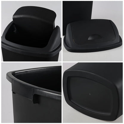4 Pack 70 liters Large Outdoor Trash Can, Black Recycling Bin with Swing Lid