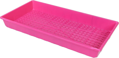 SUNPACK 10" x 20" Heavy Duty Mesh Plastic Seed Starting Tray, Magenta, 2.3" - Ensures Water Drainage and Aeration, Perfect for Greenhouses or Indoor Gardening