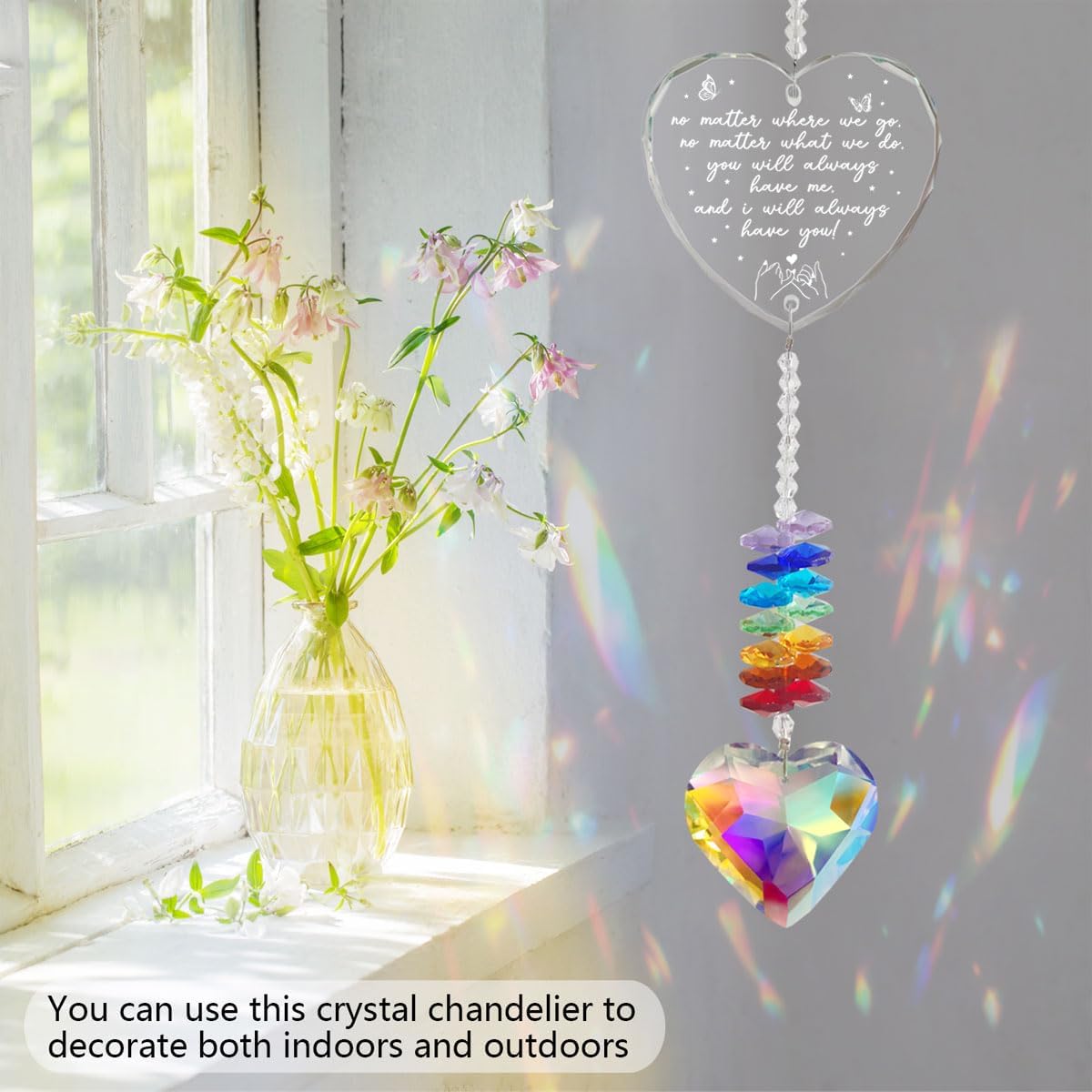 Friendship Sun Catcher Birthday Gifts, for Women， Friendship Keepsake Crystal Suncatcher, Forever True, Forever Friends, of Her Friends or Bestie Sisters, for Window, Garden Decor