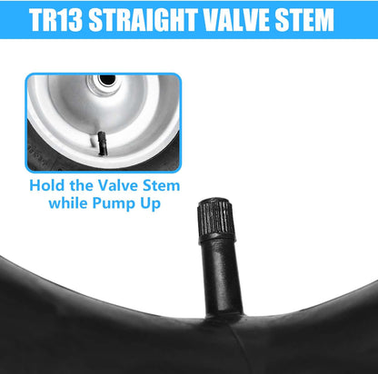 4.80/4.00-8" 4.80 x 4.00-8 Inner Tubes (2 Pack) with TR-13 Straight Valve Stem,for Wheelbarrows, Tractors Hand Trucks Riding Mowers Golf Carts Go-Karts Lawn Mowers