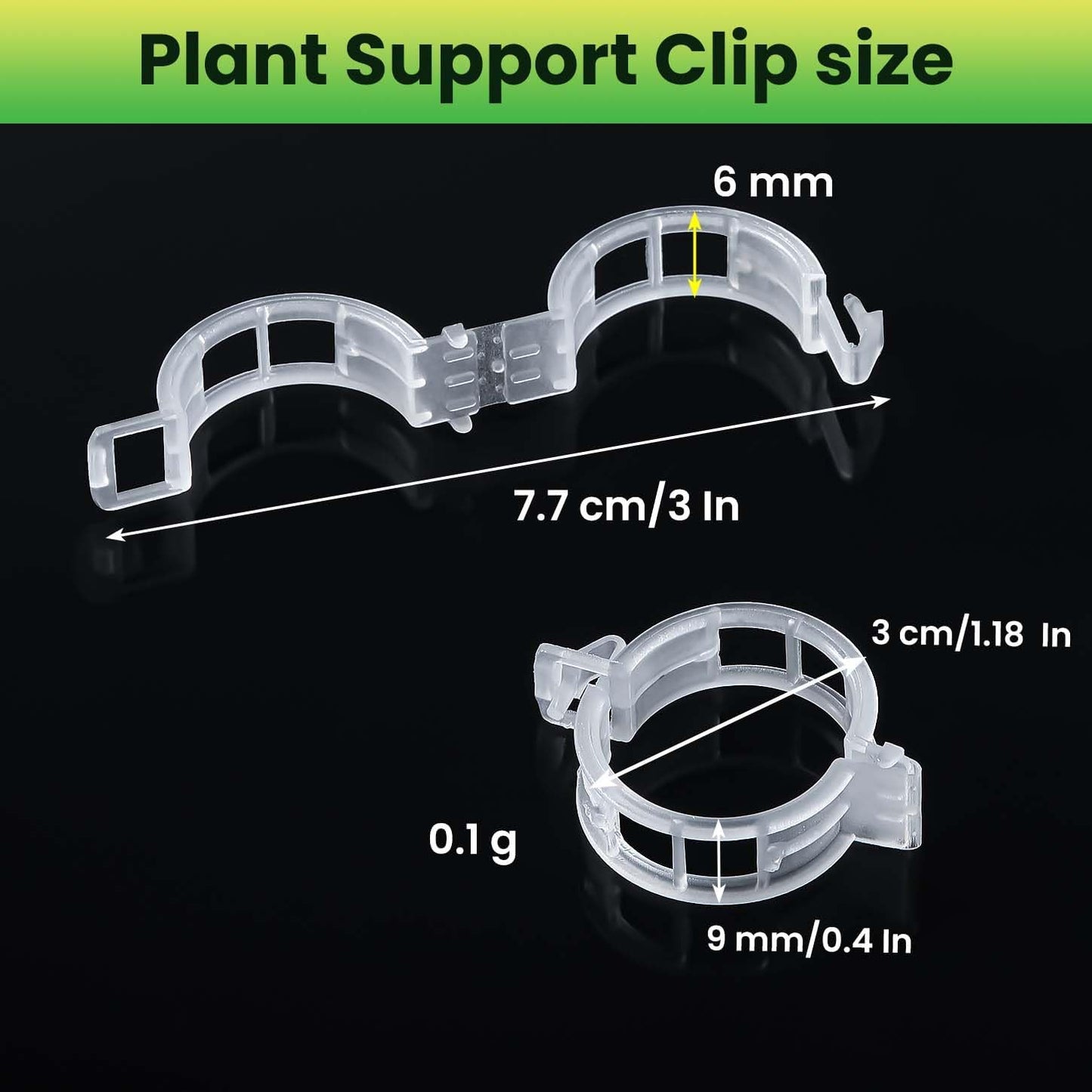 100pcs Plastic Plant Clips Reusable Garden Clips,Secured Plant Clips for Trellis&Vine Support Tomato Clips for Climbing Plants Enhance Upright Growth & Healthiness (100, CleanWhite)