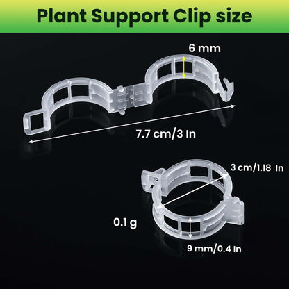 100pcs Plastic Plant Clips Reusable Garden Clips,Secured Plant Clips for Trellis&Vine Support Tomato Clips for Climbing Plants Enhance Upright Growth & Healthiness (100, CleanWhite)
