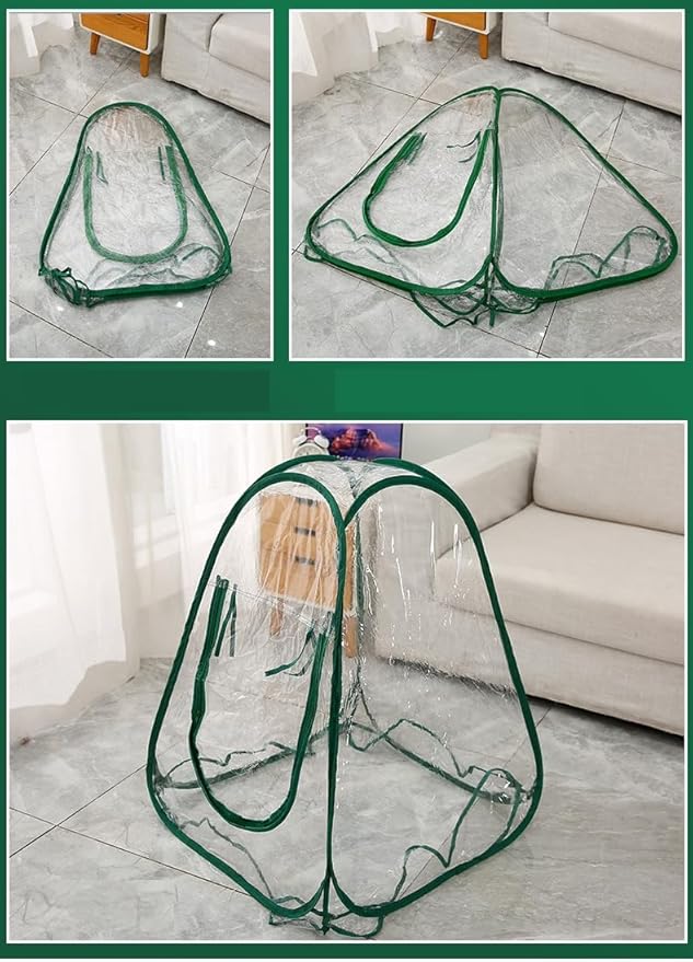 27.56" * 27.56" * 31.5" Greenhouses for Outdoors, Portable Greenhouse Kit with Side Windows, PE Cover, Backyard Garden Indoor Outside, Foldable, No Assembly Required