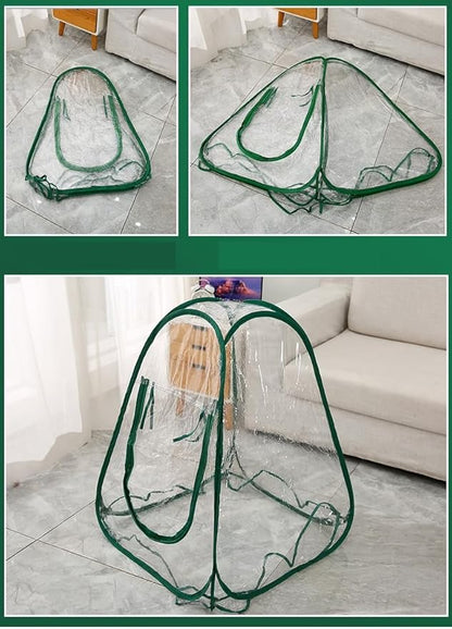 27.56" * 27.56" * 31.5" Greenhouses for Outdoors, Portable Greenhouse Kit with Side Windows, PE Cover, Backyard Garden Indoor Outside, Foldable, No Assembly Required