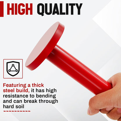 48 Inch Tamping and Digging Bar Steel Bars Post Hole Digger Tamping Bar (Red)