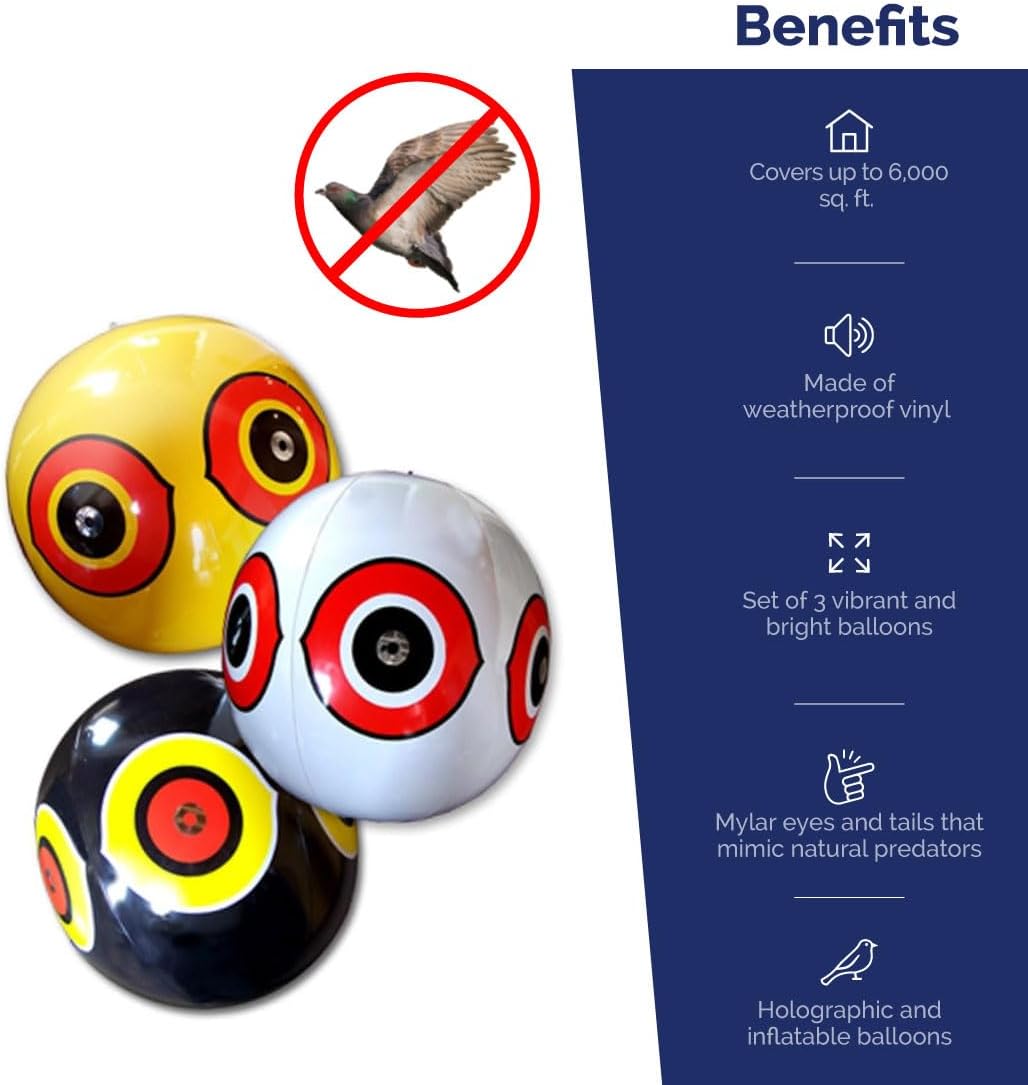 Bird-X SE-Pack Visual Decoy, 3 Count (Pack of 2), Yellow, Black, and White
