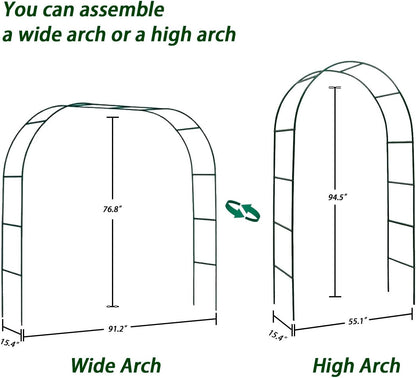100% Metal Garden Arch Trellis for Climbing Plants Outdoor, Assemble Freely 2 Sizes,Pumpkin Archway Outdoor Garden Arbors and Arches for Wedding Party Decoration