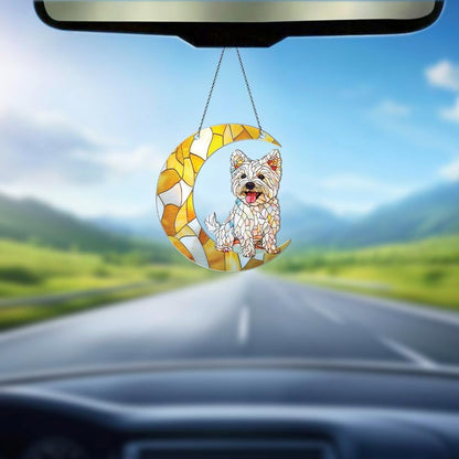 Westie Ornaments Decor for Christmas Tree - Westie Gifts for Women Men - Westie Home Kitchen Room Christmas Decorations - 2D Flat Acrylic Ornament Window Hanging