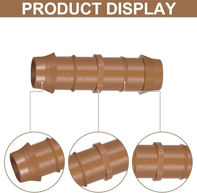 60 Pcs Drip Irrigation Fittings Kit 1/2 Inch Tubing Set Including 4 Switch Valves, 14 Tees, 14 Couplings, 14 Elbows and 14 End Cap Plugs Drip Irrigation Barbed Connectors for Drip or Sprinkler System