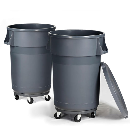 32 Gallon Outdoor Trash Can, Outdoor Trash Can with Lid and Wheels, Commercial Trash Cans Suitable