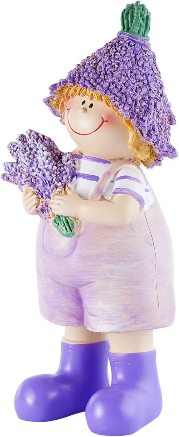 Lavender Series Resin Garden Statues - Couple Boy & Girl Decor, Ideal for Outdoor Patio, Lawn, Garden & Indoor Valentine's Day Home Decor, Ideal Gift for Mom, Dad & Friends