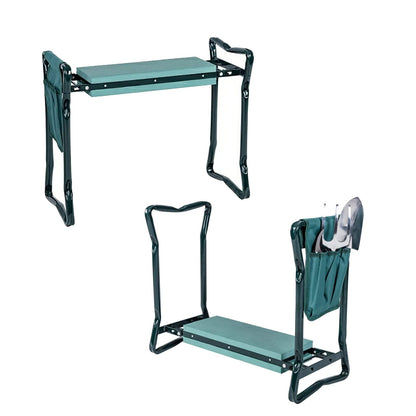 OFFICEJOY 2-in-1 Garden Kneeler & Seat, Folding Seat w/EVA Foam Kneeling Pad & Removable Tools