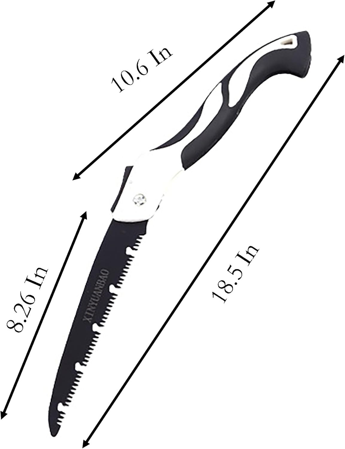 Folding Saw with Rubber Handle, 18.5 Inch Manganese Steel SK-5 Blade Pruning Saw for Hunting, Gardening, Camping and Trimming (blade 25cm)
