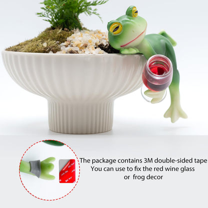 Miniature Frog Figurines Plant Decorations for Pots, Home Decor,Garden Decor,Garden Decorations , Funny Frog for Outdoor Patio, Lawn, Yard Art Decoration,Christmas,Birthday Gifts for Grandma Mom Women