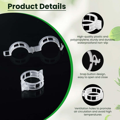 300pcs Plastic Plant Clips Reusable Garden Clips,Secured Plant Clips for Trellis&Vine Support Tomato Clips for Climbing Plants Enhance Upright Growth & Healthiness (CleanWhite)