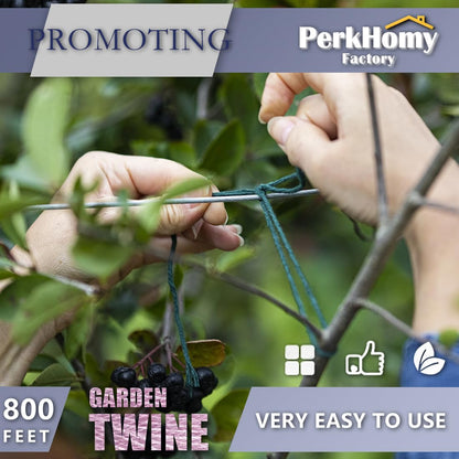 PerkHomy Garden Twine Strong Natural Jute 800 Feet Long Green Twine for Gardening Tomato Climbing