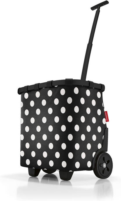 reisenthel carrycruiser dots White - Portable Shopping Trolley with Sturdy Aluminum Frame, Shoulder Strap and Removable mesh Inner Bag -Water-Repellent