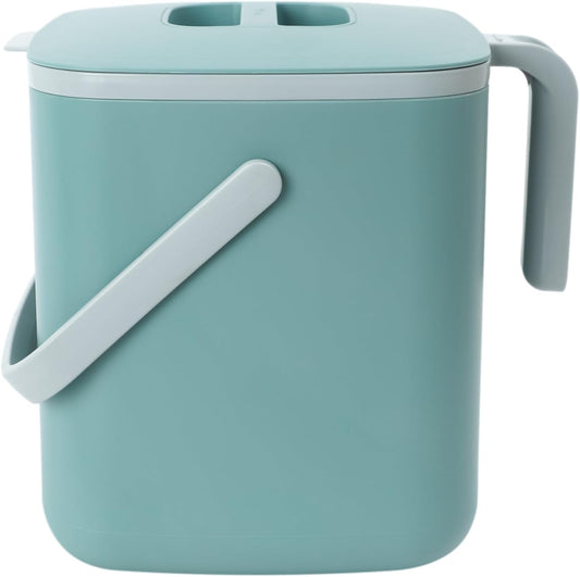 Blue Ginkgo Kitchen Compost Bin [5L / 1.32 GAL] – Filter-Free, Odor-Tight Countertop Food Waste
