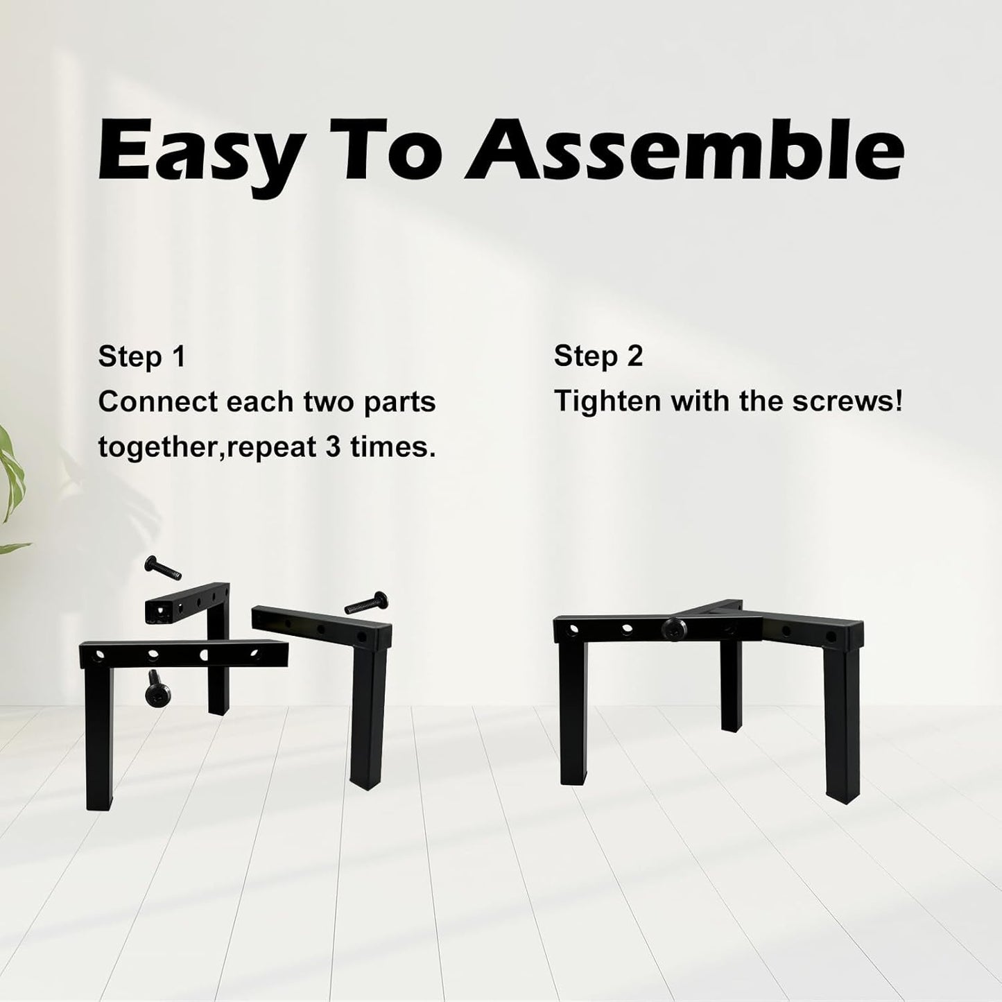 Three Legs Adjustable Metal Plant Stand for 5"-10" Plant Pot – Indoor & Outdoor (Black, 1 Pack)