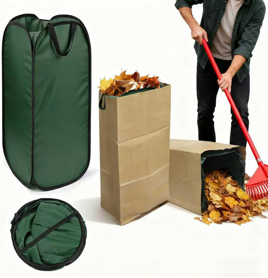2Pack Reusable Pop-Up Yard Waste Bag Holder, Designed for 30 Gallon Paper Lawn Bags, Multi-Use