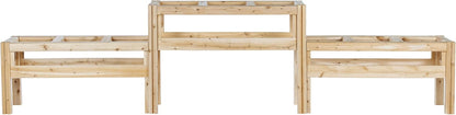 Greenes Fence Two-Tiers Nine Bucket Elevated Cedar Wood Garden Frame, 125 in. x 16 in. x 30 in. - Made in USA with North American Cedar
