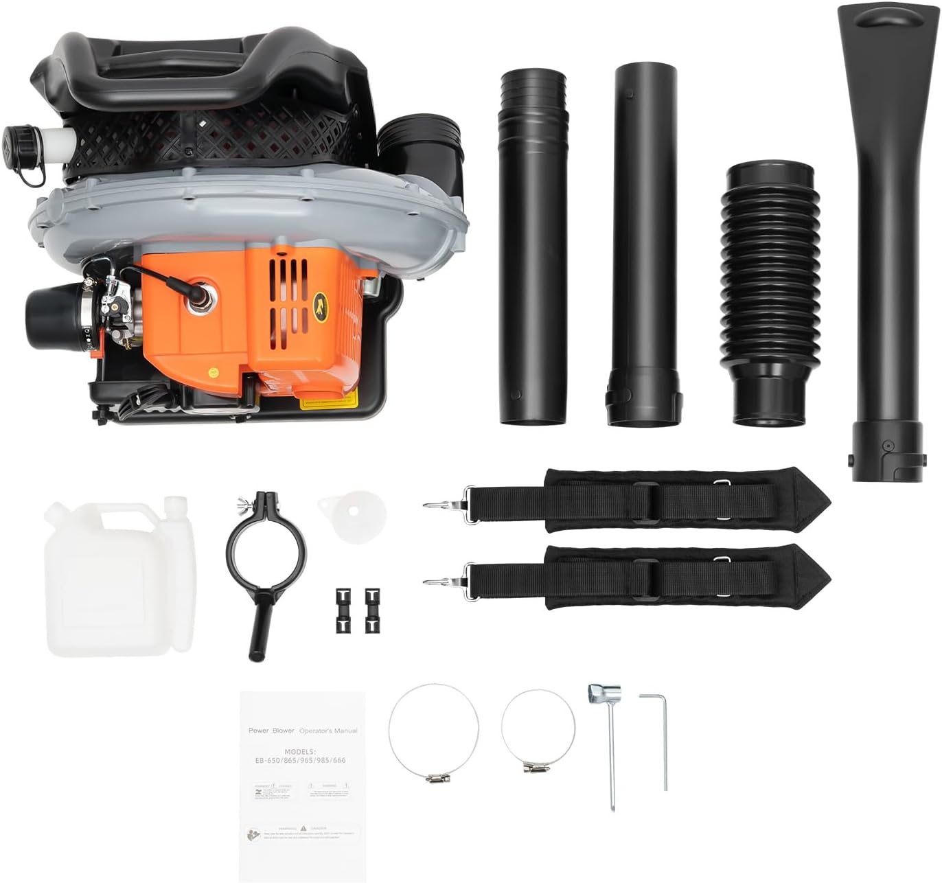 Backpack Gas Powered Leaf Blower, Commercial 2.7kW 850CFM 63CC 4.3HP 2-Stroke Powerful Lightweight Gasoline Grass Lawn Blower w/Harness Air-Cooled & 1.8L Fuel Tank for Yard Lawn Care, Snow Removal