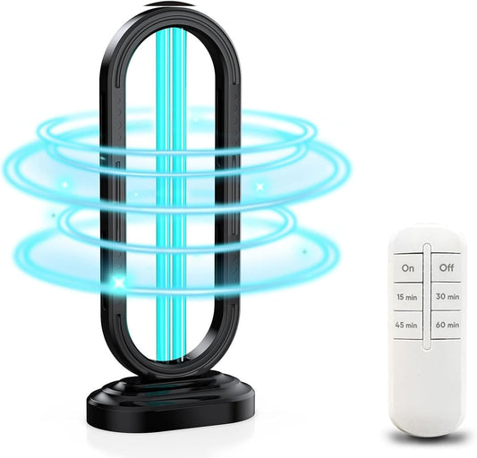 2025 New UV Light - Uv Lamp for Bedbugs, Uv Bed Bugs, UV Lamp with 4- Speed Timing and Remote Control (White)