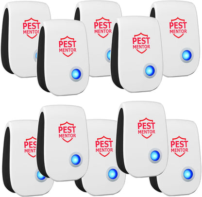 Ultrasonic Pest Control Repeller 10Pack, Indoor Repellent for Mouse, Roach, Ant, Rodent, Bugs, Mosquito, Spider Repellent for House Garage Warehouse Kitchen