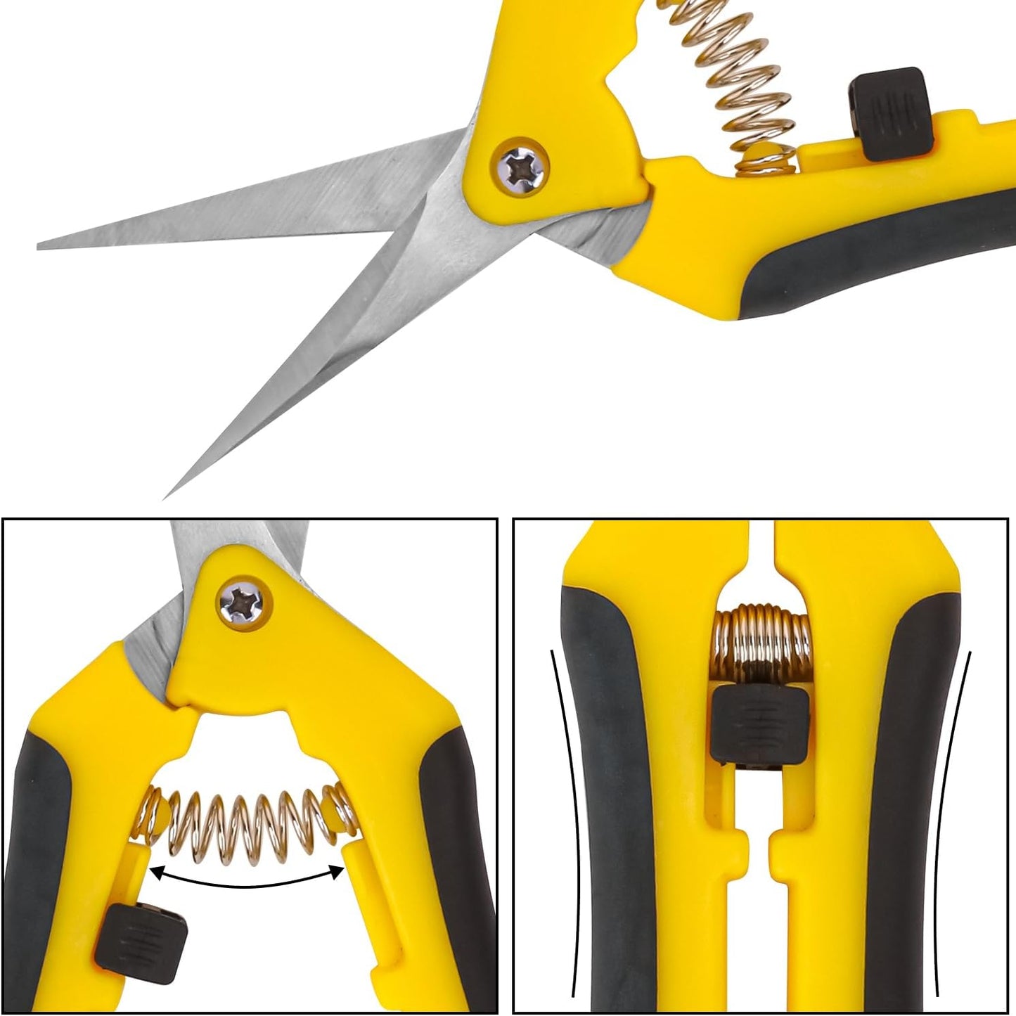 20 Pack 6.5 Inch Garden Pruning Scissors, Hand Pruner with Stainless Steel Blades, Sharp Point Gardening Shears Cutter, Gardening Pruning Shear, Supplies & Accessories(Yellow)