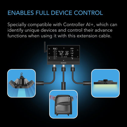 AC Infinity UIS Extension Cable Female to Male for Controller AI+, 10 Foot Cord with Water-Resistant Gasket, Enables Advance Functions Control, for CLOUDRAY, CLOUDLINE, IONFRAME, CLOUDFORGE, and More