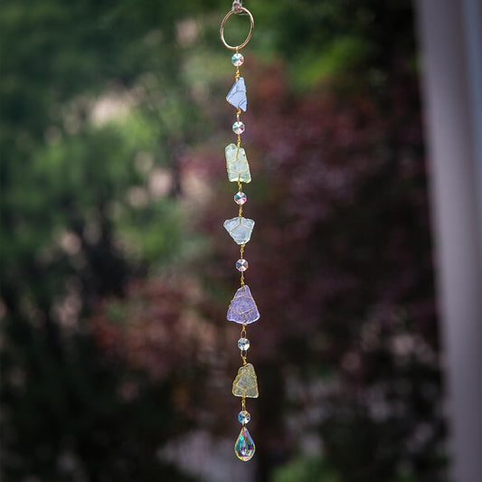 Suncatchers Sea Glass Wall Hanging Handcrafted Blue Seaglass Hanger Ocean Decor Garden Sun Catchers