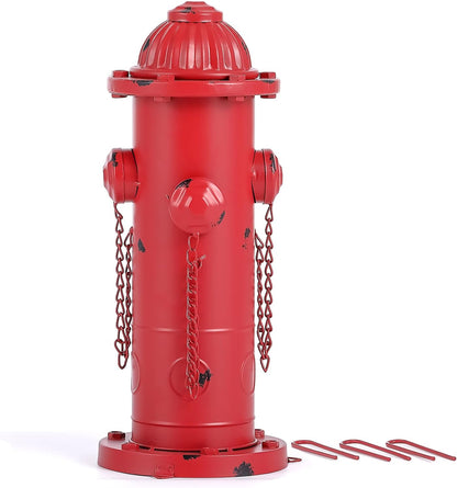 Fake Fire Hydrant for Dogs, 16.3" Red Metal Dog Pee Post with Stakes, Puppy Training Tool Indoor/Outdoor Garden Yard Statue