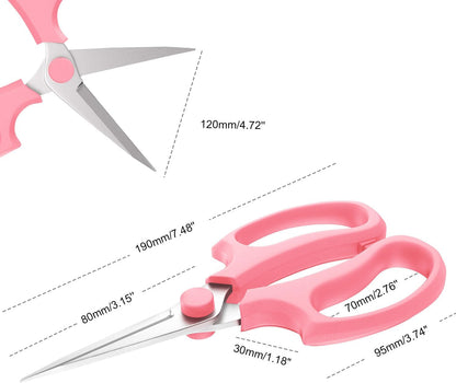 Housolution Flower Scissors, Strong Floral Shears, Premium Steel Pointed Garden Pruning Shears Floral Fruits Leaf Scissors Hand Pruner Snip Trimming Tool for Gardening Flower Arrangement, Pink