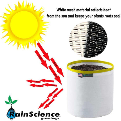 Grow Bag 1 Gallon, Planting Pots - Colorful Plant Grow Bags Pots Gardening Vegetable - Air Pruning Mesh Fabric Plant Container - (White/Yellow)