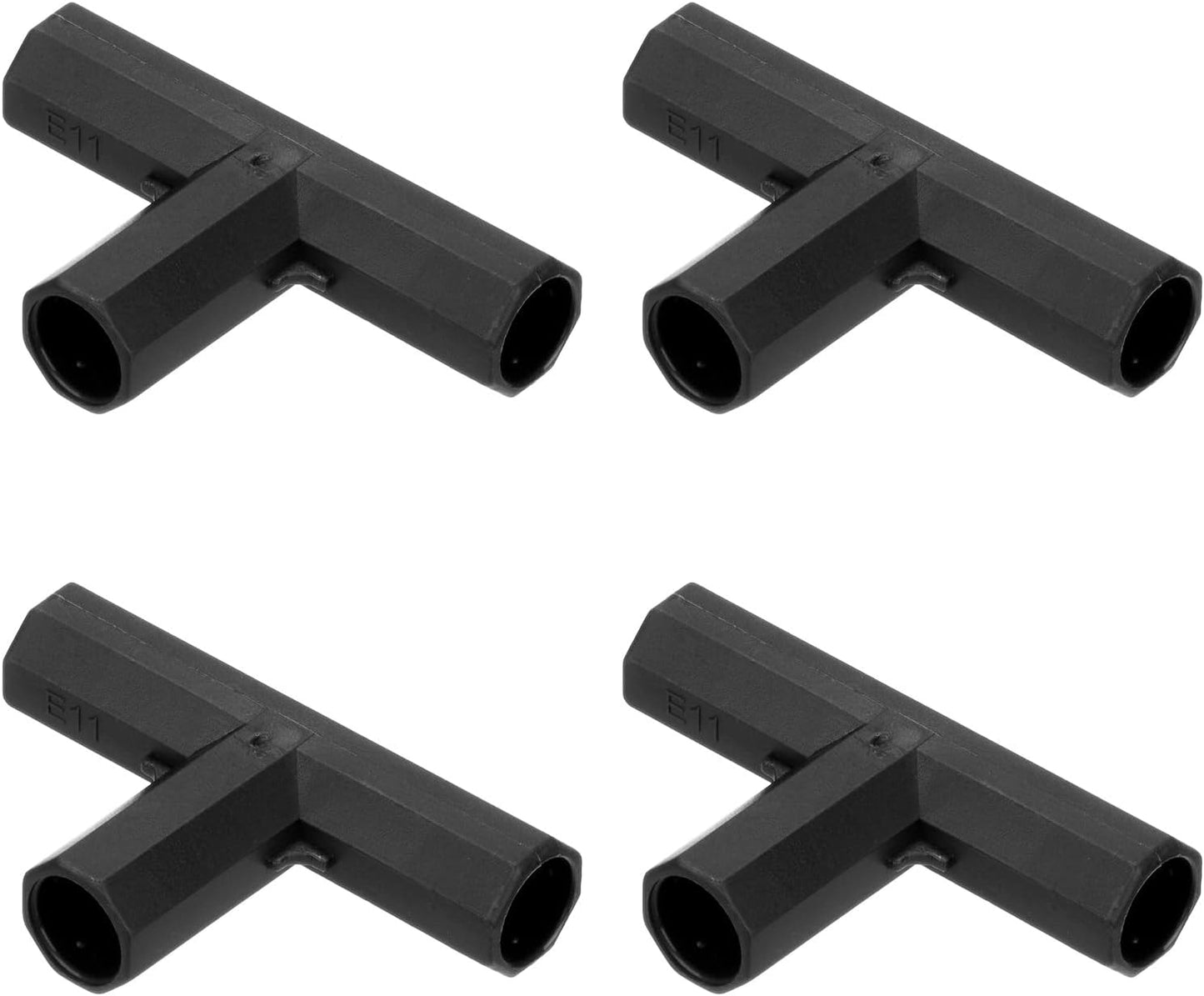 12 Pcs 11mm Greenhouse Frame Building Connectors, 3 Way Flat Pipe Fitting for Grape Trellis/Sunscreen Shed/Gardening Plant Stakes, Greenhouse Accessories [Black]