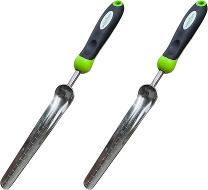 Garden Guru Seed Planting Shovel Trowel Transplanter Widger Stainless Steel Rust Resistant Ergonomic Handle Perfect Hand Dibber Seedling Bulb Planter Tool for Gardening Planting Transplanting (2Pack)