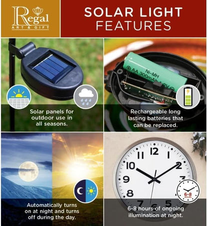 Regal Art & Gift Hot Air Balloon Solar Lantern – Hanging Solar-Powered LED Lights, Waterproof Portable Decorative Outdoor Lamp Made of Metal & Glass for Garden, Patios & Pathway – Americana (X-Large)