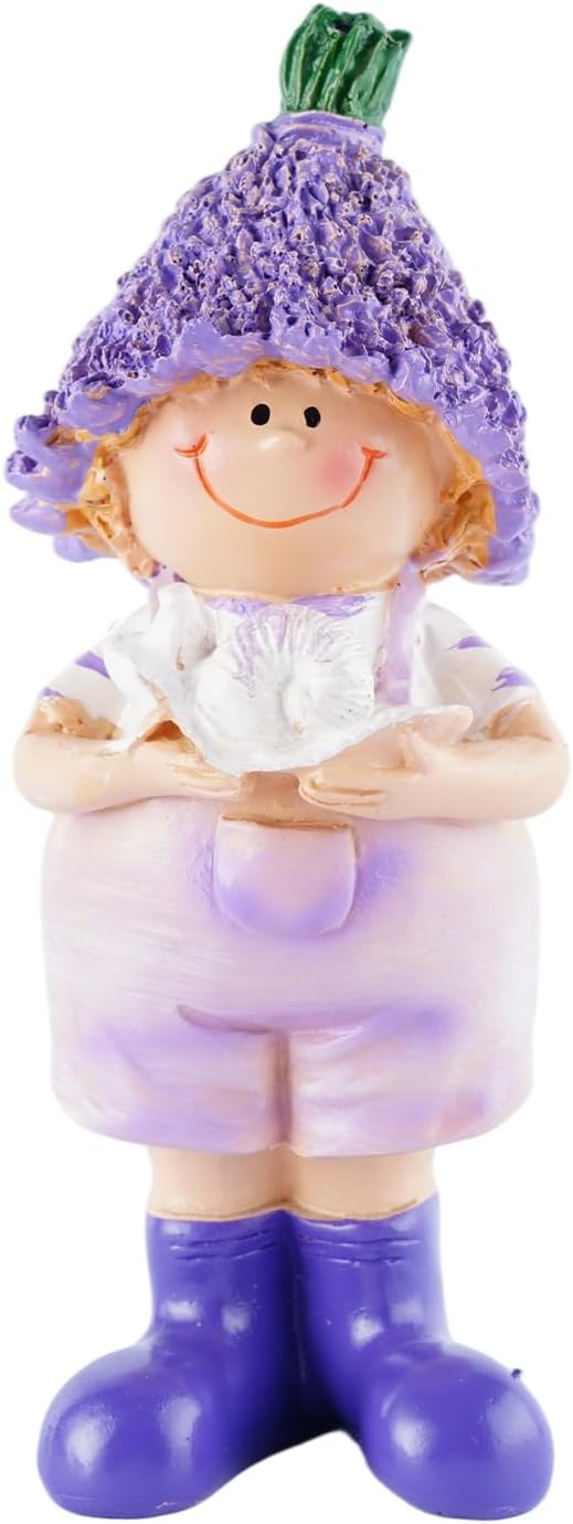 Lavender Outdoor Garden Resin Figurines, Couple Boy and Girl Statues, for Outdoor Patio Lawn Garden Decoration, Valentine's Day Home Decor, Ideal Gift for Mom, Dad and Friends