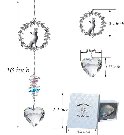 Pet Memorial Suncatcher,Dog Memorial Gifts for Loss of Dog,Cats Remembrance,Pet Loss Sympathy Gift,Bereavement Gifts(Cat)