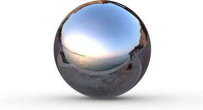 Lulu Decor, Size 16 Silver Stainless Steel Gazing Mirror Ball, Smooth Reflective Shiny Garden Decoration Globe