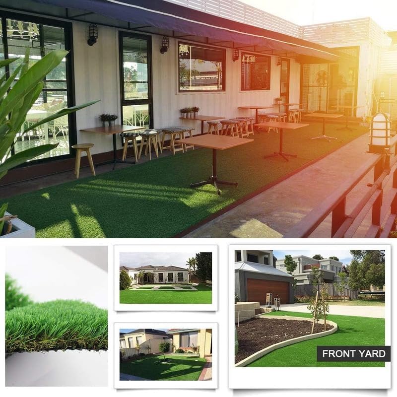 Petgrow Luxurious Artificial Grass Realistic Turf 7 X 63 Feet,1.57 Inch Pile Height Ultrathick Indoor/Outdoor Dog Fake Faux Grass,Synthetic Grass Rug Garden Landscape Patio,Drainage Holes