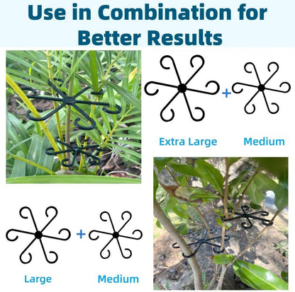 8 PCS Plant Stem Support, Plant Stakes for Indoor Plants Plant Clips for Climbing Plants, Plastic Monstera Plant Support Accessories for Potted Indoor Plant in Various Growth Stage(4 Sizes, 2 Colors)