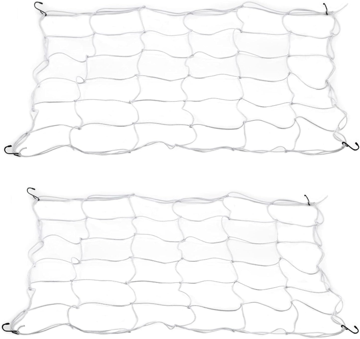 2 Pack Grow Tent Net Trellis Netting 4x4Ft Elastic Trellis Netting Includes 8 Iron Hooks Flexible Net Trellis for Grow Tents a Total of 36 Holes (White)