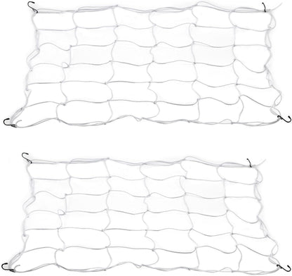 2 Pack Grow Tent Net Trellis Netting 4x4Ft Elastic Trellis Netting Includes 8 Iron Hooks Flexible Net Trellis for Grow Tents a Total of 36 Holes (White)