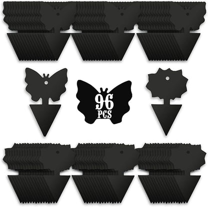 USKICH Sticky Traps Gnat Killer Fruit Fly Traps Non-Toxic and Odorless Fungus Gnat Traps Insect Traps Black Sticky Trap for Indoor and Outdoor Plants（96Pcs Black）
