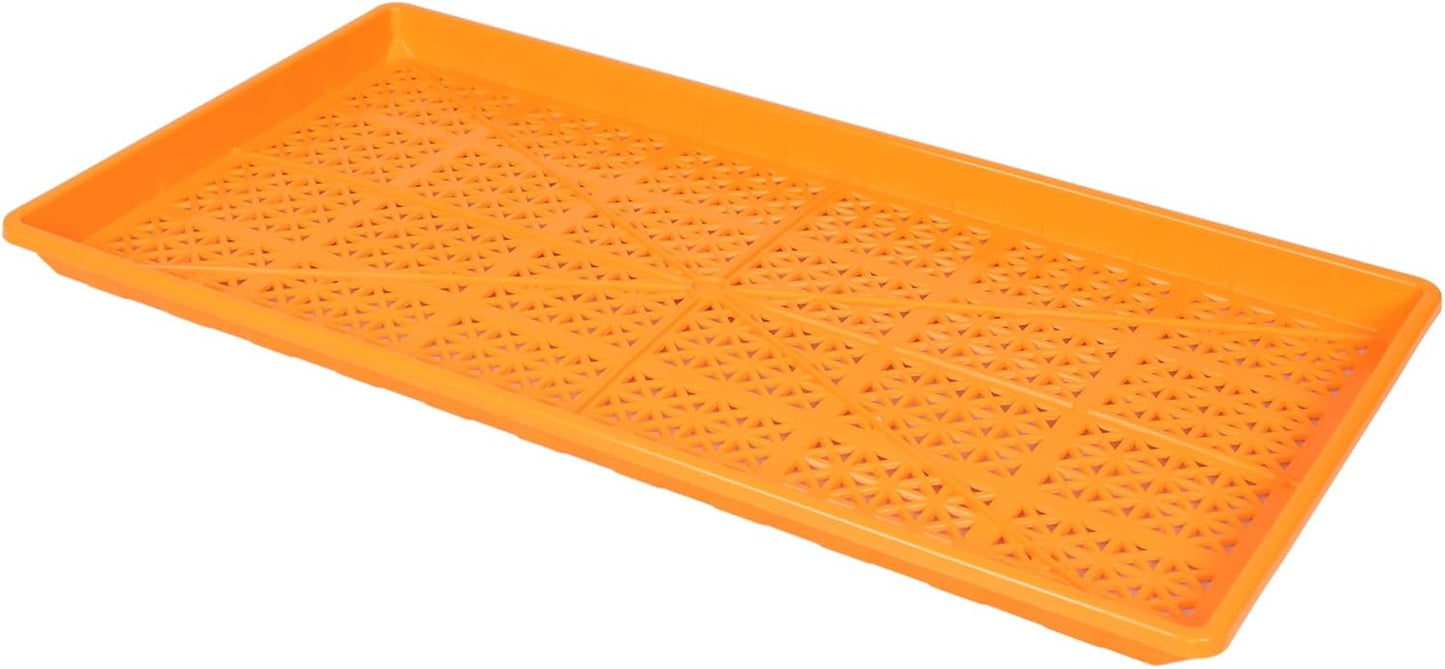 SUNPACK 10" x 20" Heavy Duty Mesh Plastic Seed Starting Tray, Orange, 1" (Pack of 30) - Ensures Water Drainage and Aeration, Perfect for Greenhouses or Indoor Gardening