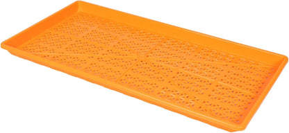SUNPACK 10" x 20" Heavy Duty Mesh Plastic Seed Starting Tray, Orange, 1" (Pack of 30) - Ensures Water Drainage and Aeration, Perfect for Greenhouses or Indoor Gardening