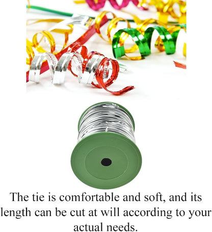 HAHIYO 350Yards/1050Feet/320M Silver Metal Twist Ties Bread Candy Coffee Bag Ties Plant Garden Twist Ties for Cellophane Treat Bag Gift Wraping Bag Plastic Bag Halloween Party Cake Present Art Craft