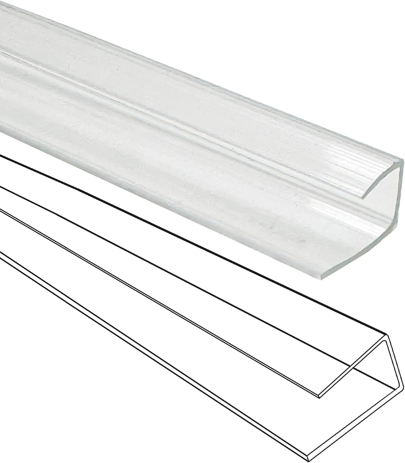 10 PCS Polycarbonate Greenhouse U Connector Profile 4ft Length Fits 0.16’’ & 0.24’’ Twin-Wall Polycarbonate Panels Duty Dust Rain & Moisture Protection Durabler (U-Clip 4' × 0.71’’ × 0.24’’)